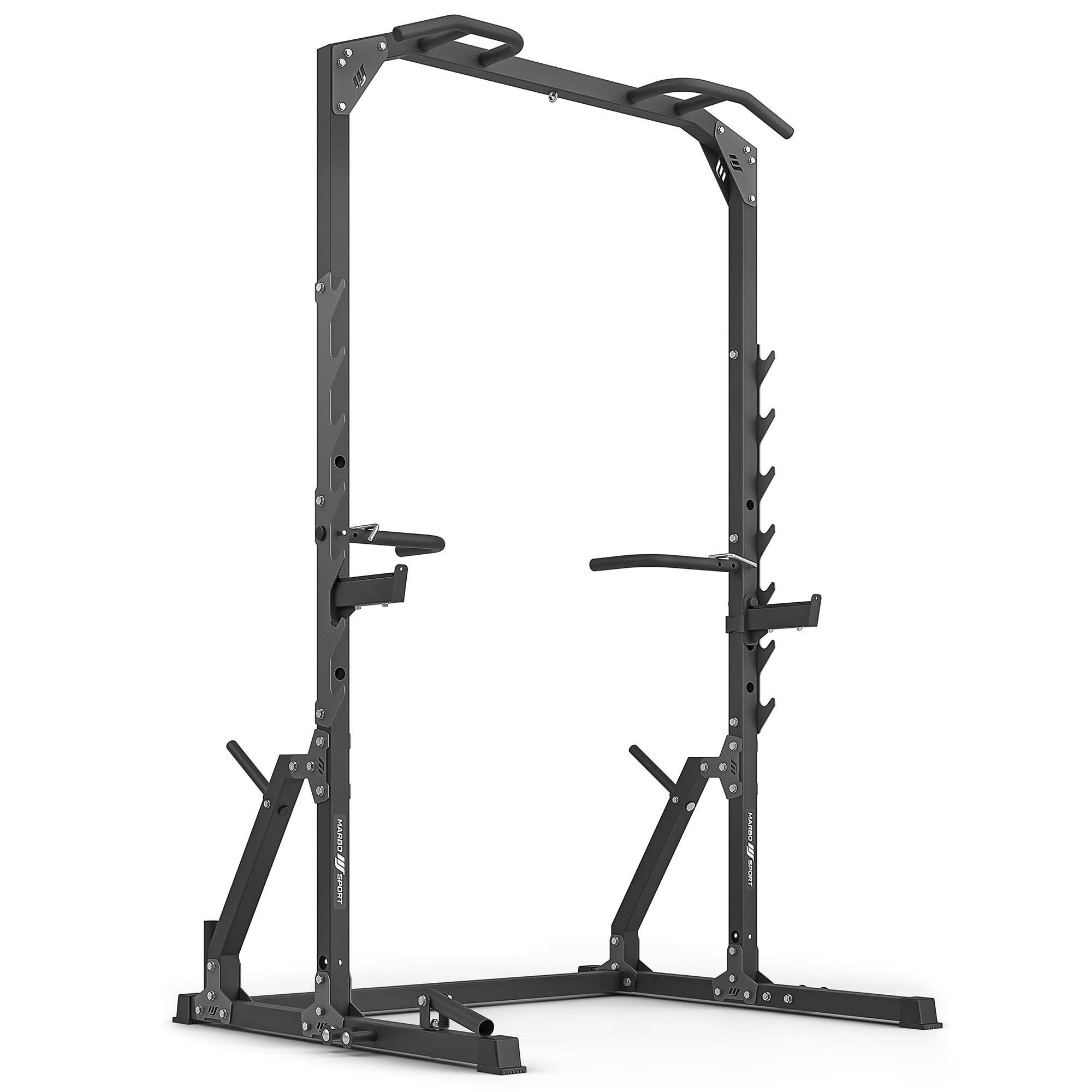 Demi-cage de squat avec barre traction avec support et station de dip + fixation de mine MS-U115 2.0 - Sport | de force \ Équipement d'exercice \ Barres de