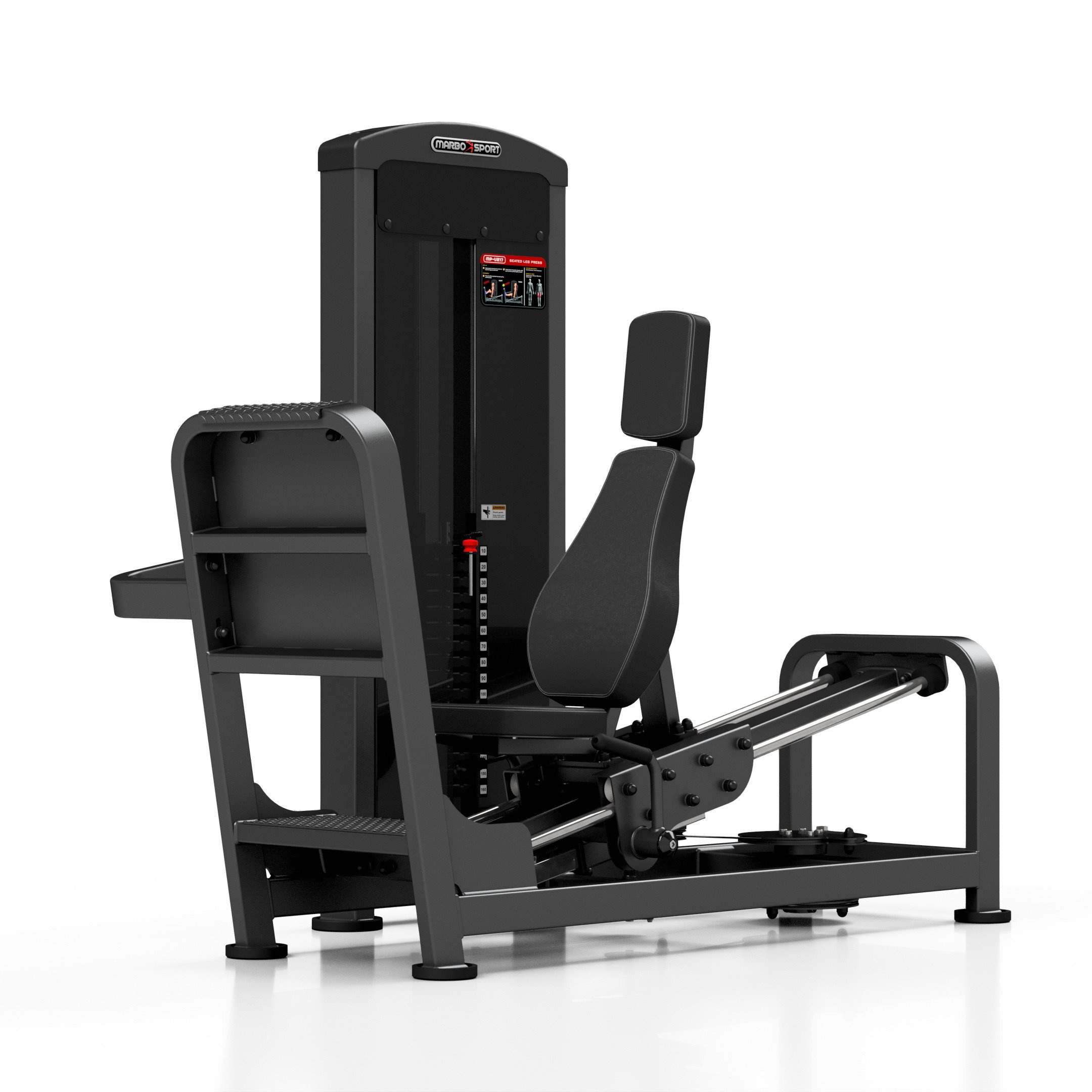 Presse à jambes assise MP-U217 - Marbo Sport noir \ anthracite métallique   Équipement de force \ Machines multifonctionnelles \ Machine avec une pile  de poids Black Week 2023 Cyber Week 2023