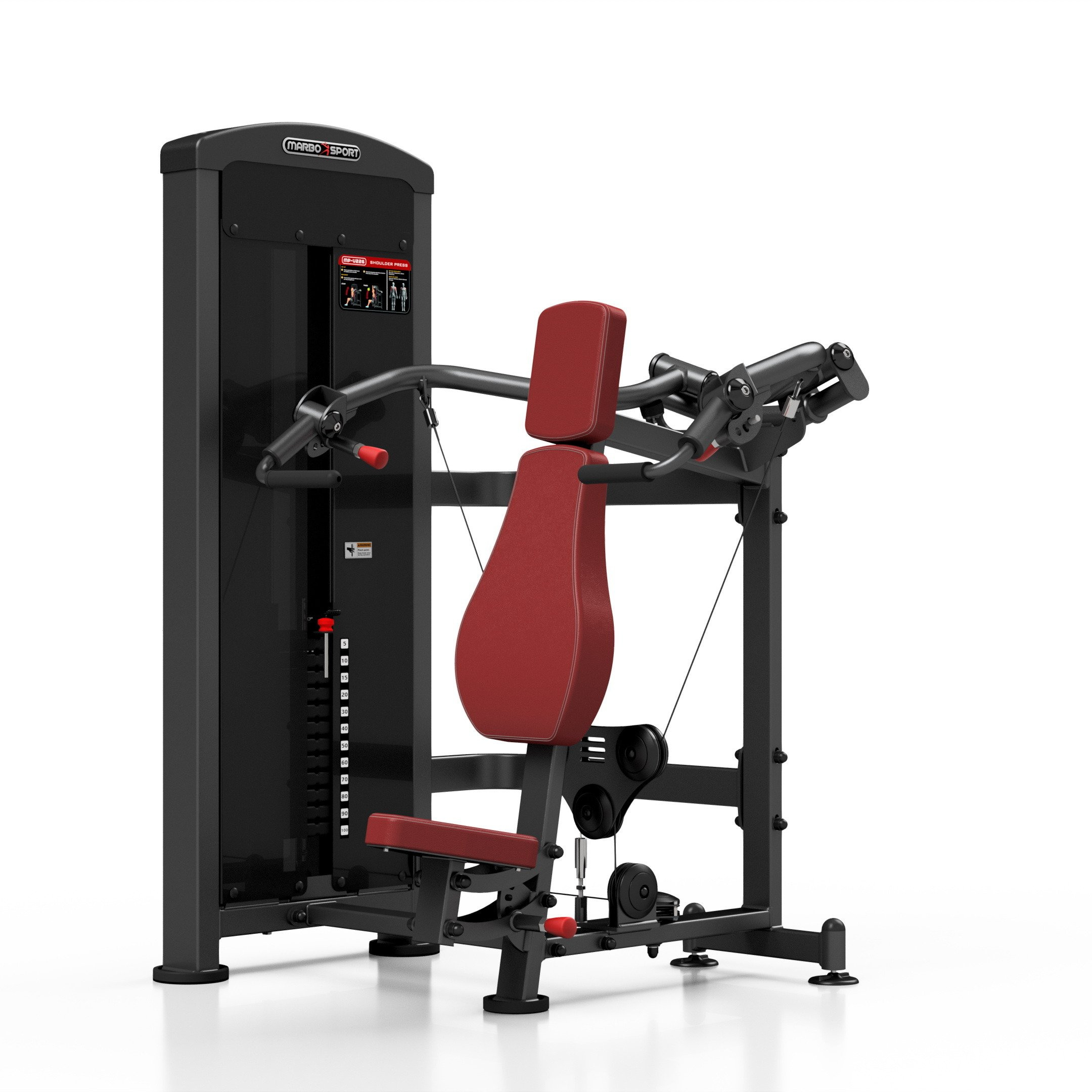 Appareil de musculation des épaules MP-U226 - Marbo Sport anthracite  métallique \ bordeaux  Équipement de force \ Machines multifonctionnelles  \ Machine avec une pile de poids Black Week 2023 Cyber Week