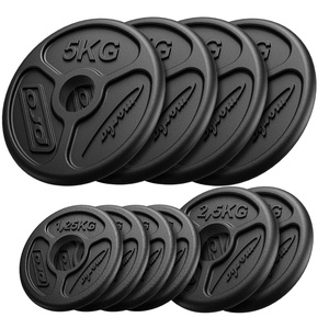   4 x 1,25 kg, 2 x 2,5 kg, 4 x 5 kg