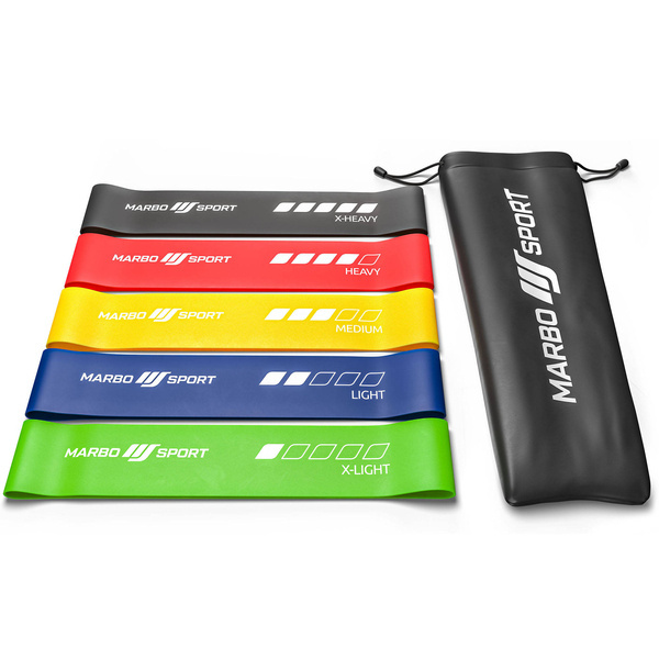 Jeu de 5 bandes de résistance 600 x 50 mm - multicolore - Marbo Sport