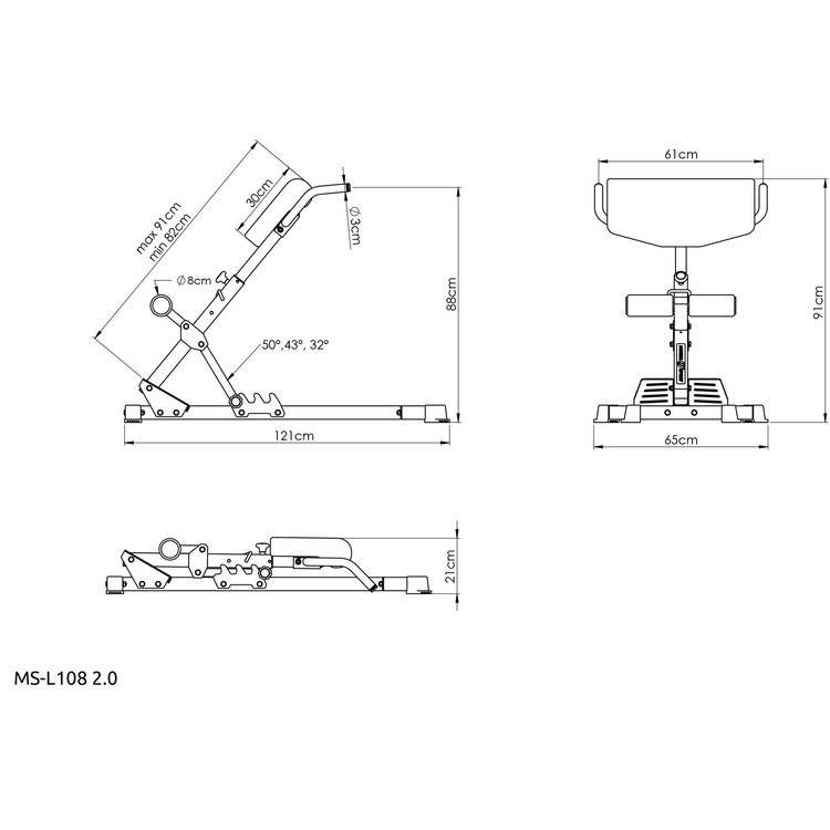 Banc d'entraînement des extenseurs du dos MS-L108 2.0 - Marbo Sport