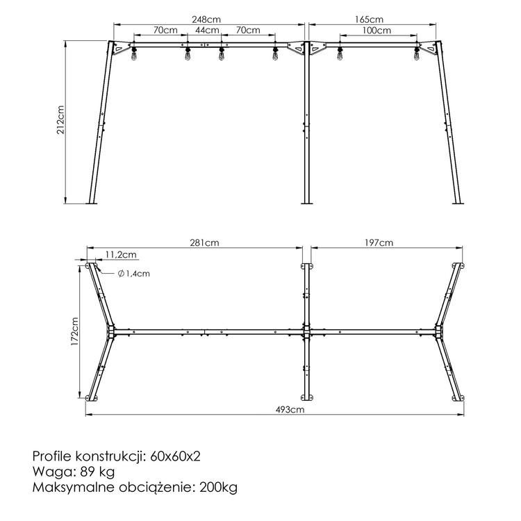 Portique Balançoire Triple Premium MO-014 - Marbo Sport