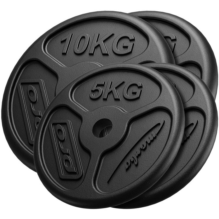 Ensemble de poids en fonte Slim ø30 / 31 mm | 30 kg / 2 x 10 kg + 2 x 5 kg - Marbo Sport