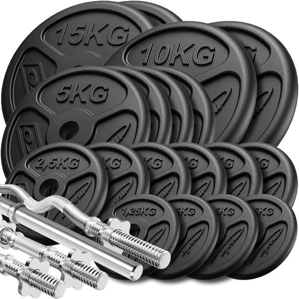 Kit de barres d’haltères renforcées et de disques 113 kg SLIM