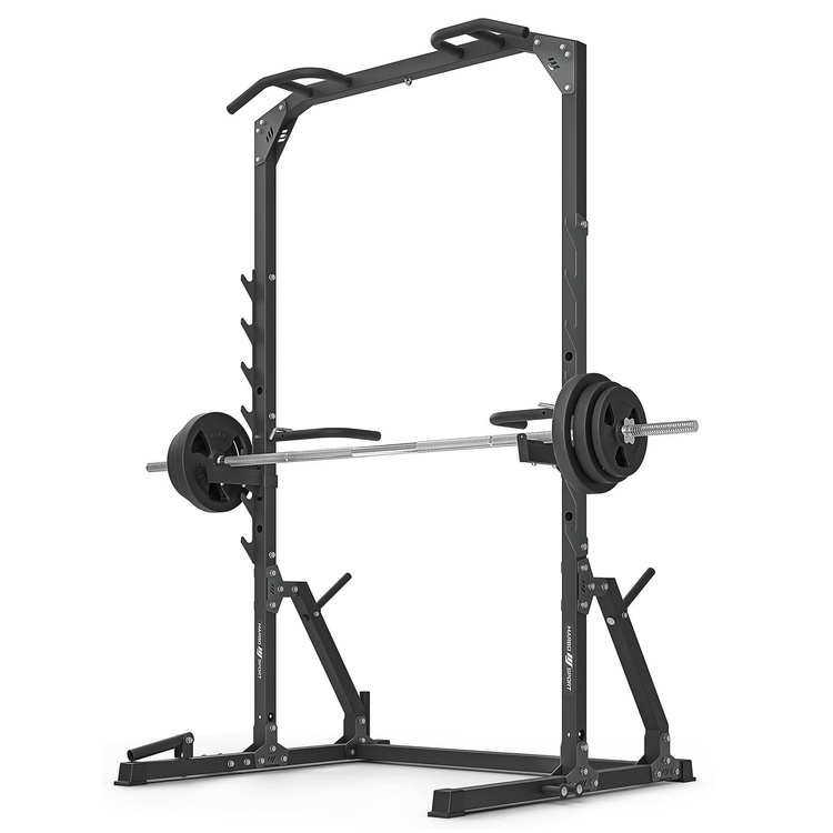 Demi-cage de squat avec barre de traction avec support et station de dip + fixation de mine MS-U115 2.0 - Marbo Sport