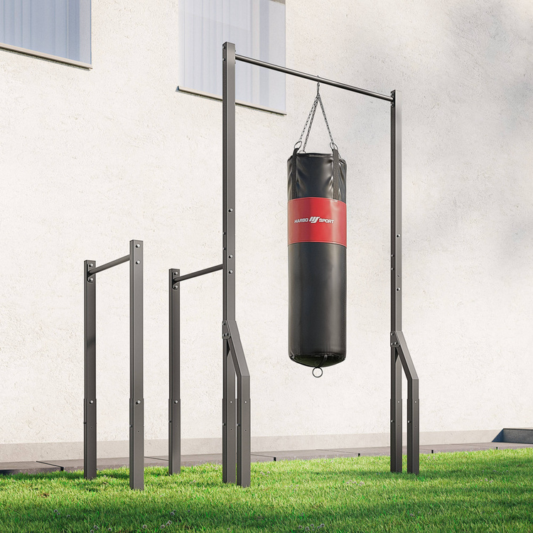 Barre de Traction Extérieure avec Support Sac et Dips Longues MO-Z2 - Marbo Sport