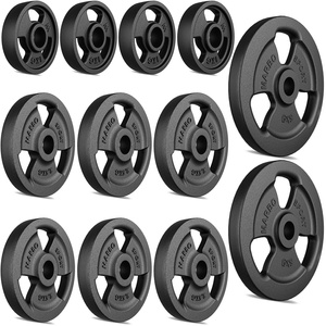 Ensemble de poids en fonte Tri-grip ø30 / 31 mm | 29 kg / 2 x 5 kg + 6 x 2,5 kg + 4 x 1 kg - Marbo Sport