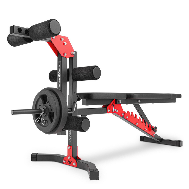 Ensemble MH1_68KG_KIER_G | Banc de musculation MH-L115 + banc à biceps MH-A101 + banc de musculation MH-A102 + kit de barres d'haltères renforcées et de disques caoutchoutés pour la musculation de 42 kg - Marbo Sport