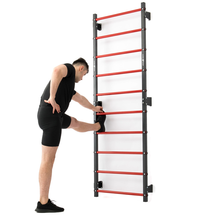 Ensemble MHU1 | Espalier de gymnastique métallique 230 x 81 cm MH-U204 + Barre murale et barre de traction 2 en 1 fixation murale et espalier MH-U205 - Marbo Sport