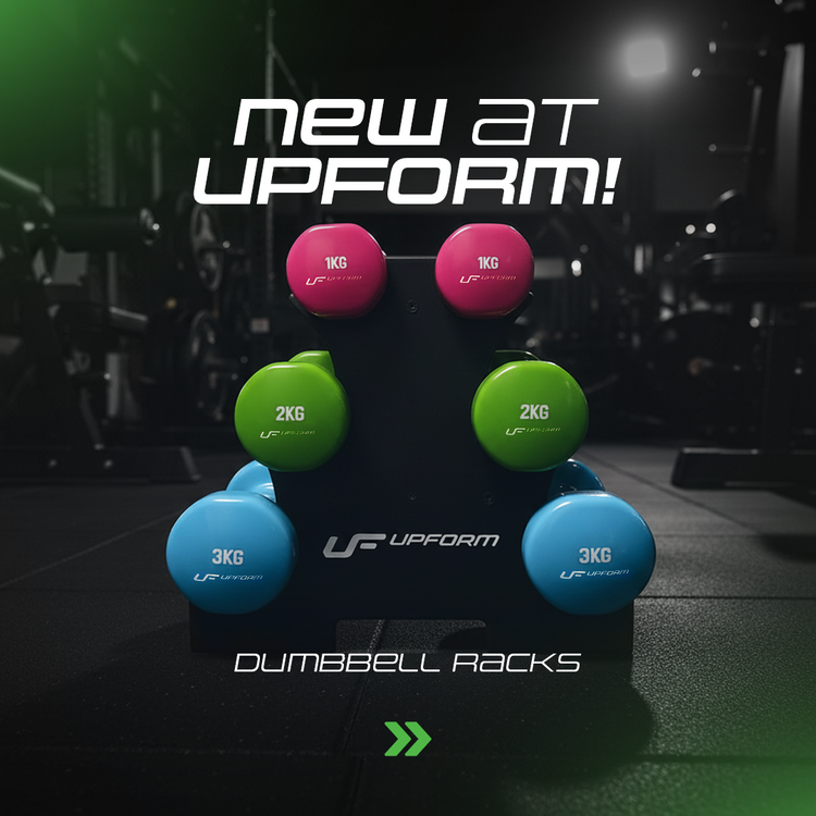 Set d’haltères fitness en vinyle 12 kg avec support – UpForm