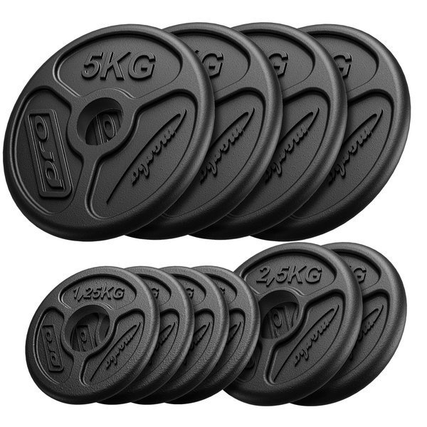 Ensemble de poids en fonte olympiques ø50 / 51 mm | 30 kg / 4 x 5 kg + 2 x 2,5 kg + 4 x 1,25 kg - Marbo Sport