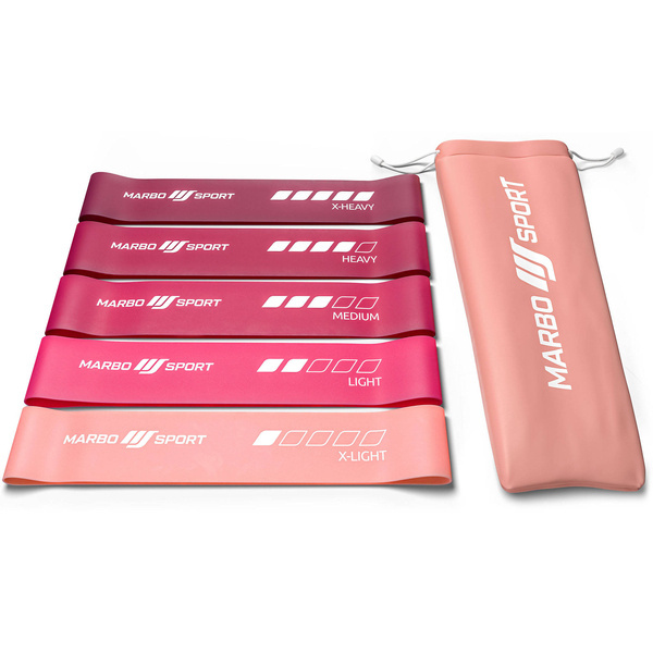 Lot de 5 bandes de résistance roses 600 x 50 mm - Marbo Sport