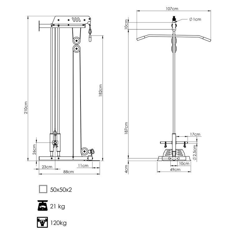 Poulie murale à double glissière MS-W103 2.0 – Marbo Sport