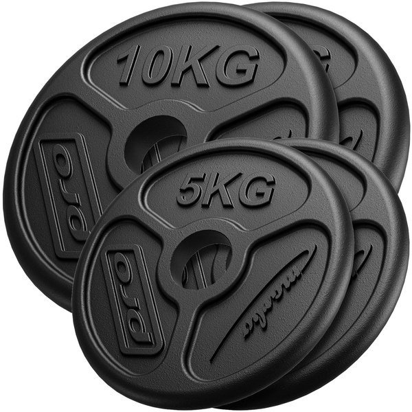 Ensemble de poids en fonte olympiques ø50 / 51 mm | 30 kg / 2 x 10 kg + 2 x 5 kg - Marbo Sport