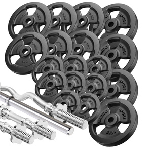 Kit de barres d’haltères renforcées et de disques pour la musculation de 113 kg