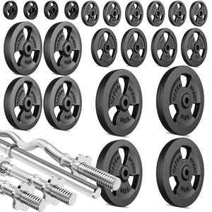 Kit de barres d’haltères renforcées et de disques pour la musculation de 172 kg