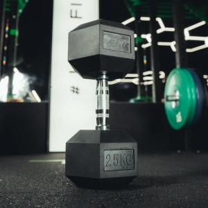 Haltère HEX en fonte avec revêtement en caoutchouc 25 kg - UpForm