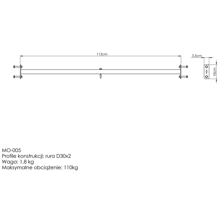 Barre de Traction Extérieure avec Support Sac MO-005 - Marbo Sport