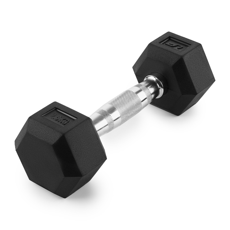 Haltère HEX en fonte avec revêtement en caoutchouc 2,5 kg - UpForm