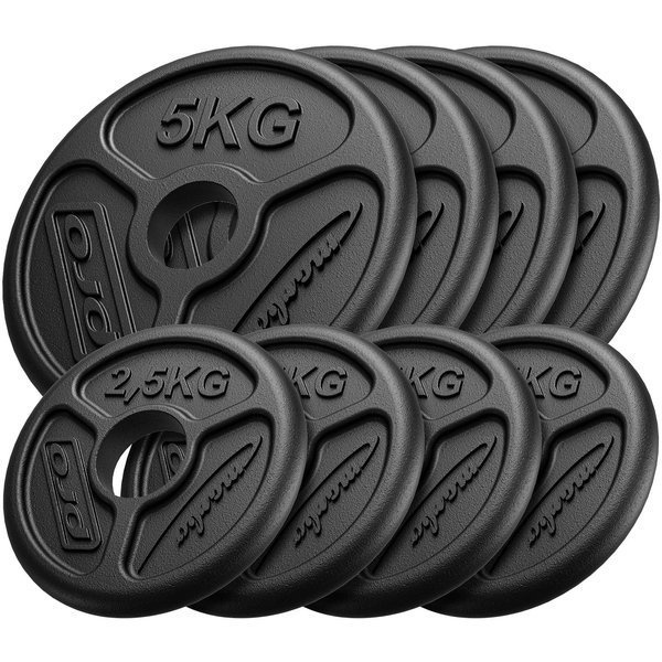Ensemble de poids en fonte olympiques ø50 / 51 mm | 30 kg / 4 x 5 kg + 4 x 2,5 kg - Marbo Sport