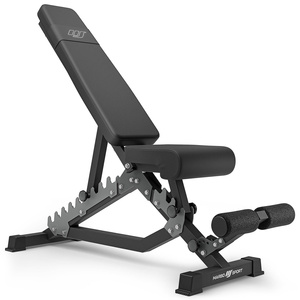 Set MS5_2.0_113KG_G | banc double face + supports réglables + Banc Scott avec support réglable + Kit de barres d'haltères renforcées et de disques caoutchoutés pour la musculation de 113 kg - Marbo Sport
