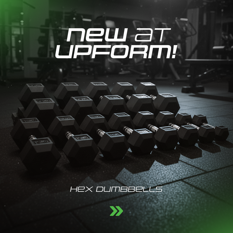 Haltère HEX en fonte avec revêtement en caoutchouc 17,5 kg - UpForm