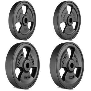 Ensemble de poids en fonte caoutchoutés Tri-grip ø30 / 31 mm | 30 kg / 2 x 10 kg + 2 x 5 kg - Marbo Sport