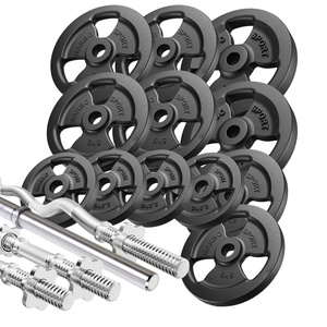 Kit de barres d’haltères renforcées et de disques pour la musculation de 83 kg