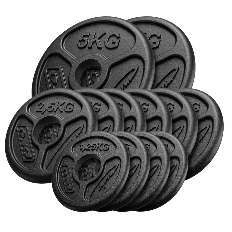 Ensemble de poids en fonte olympiques ø50 / 51 mm | 30 kg / 2 x 5 kg + 6 x 2,5 kg + 4 x 1,25 kg - Marbo Sport