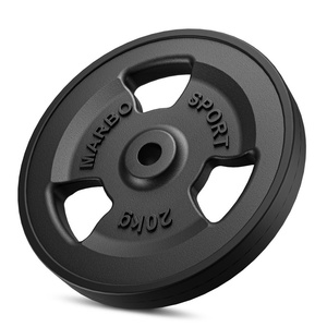 Ensemble de poids en fonte caoutchoutés Tri-grip ø30 / 31 mm | 60 kg 2 x 20 kg + 2 x 10 kg - Marbo Sport