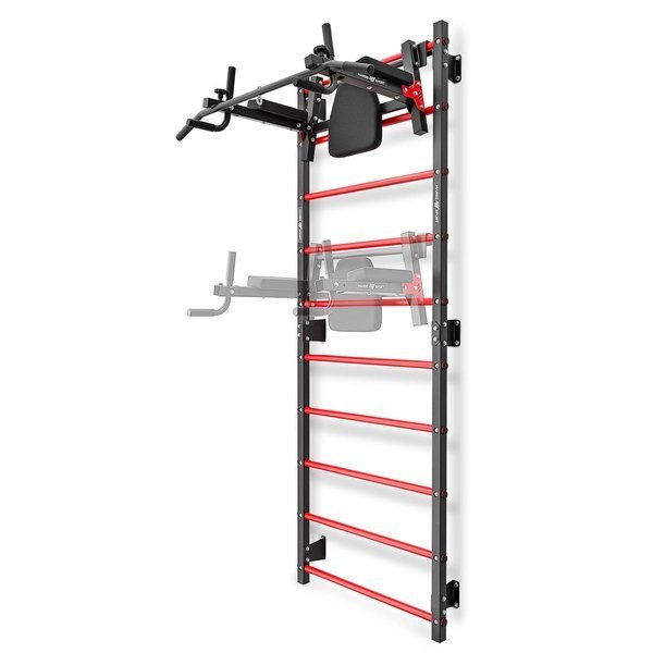 Ensemble MHU1 | Espalier de gymnastique métallique 230 x 81 cm MH-U204 + Barre murale et barre de traction 2 en 1 fixation murale et espalier MH-U205 - Marbo Sport
