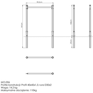 Barres Parallèles Dips Extérieures Longues MO-006 - Marbo Sport