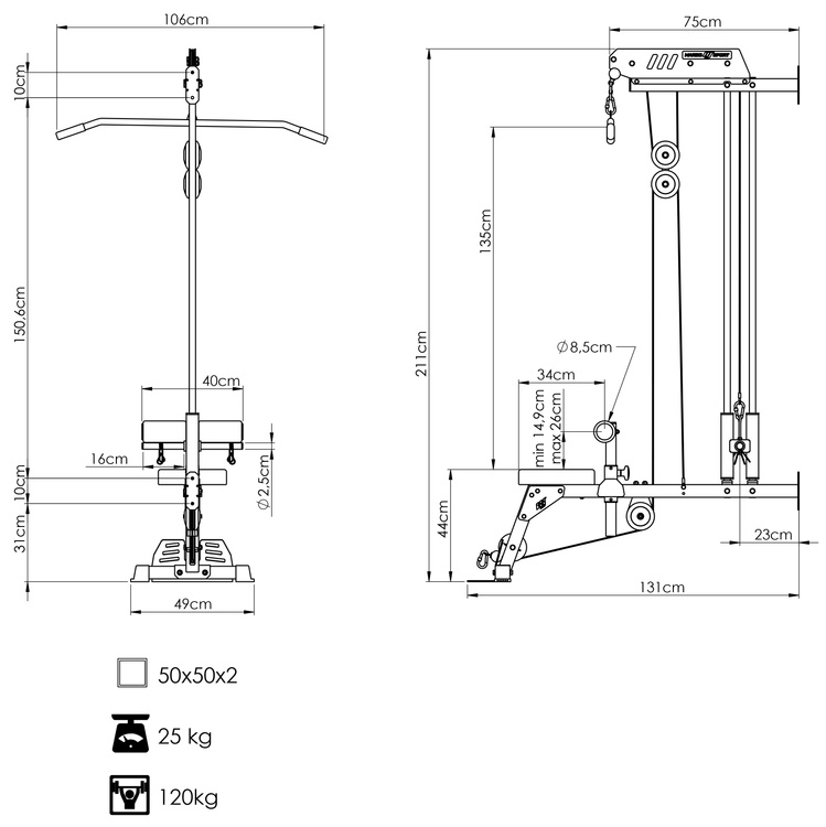 Rameur à Câble avec Siège MS-W104 2.0 - Marbo Sport