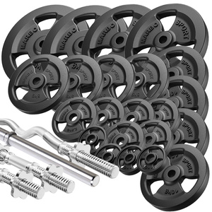 Kit de barres d’haltères renforcées et de disques pour la musculation de 172 kg