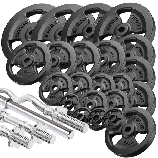 Kit de barres d’haltères renforcées et de disques pour la musculation de 172 kg