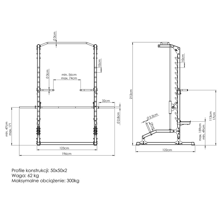 Machine Smith Multifonction avec Traction et Dips MS-U105 2.0 - Marbo Sport