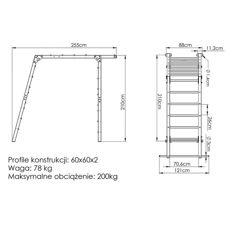 Espalier de Gymnastique Extérieur Premium MO-016 - Marbo Sport