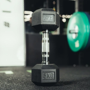 Haltère HEX en fonte avec revêtement en caoutchouc 5 kg - UpForm