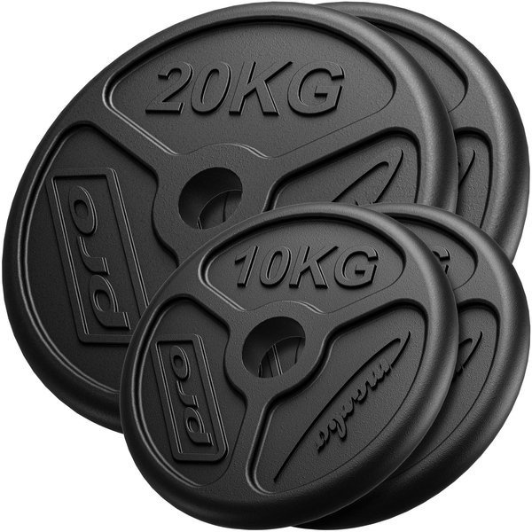 Ensemble de poids en fonte olympiques ø50 / 51 mm | 60 kg / 2 x 20 kg + 2 x 10 kg - Marbo Sport