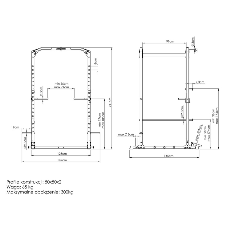 Cage à Squat Power Rack Multifonctions MS-U112 2.0 - Marbo Sport