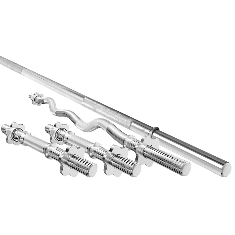 Set MWG2 | Barre d'haltère 198 cm + Barre d’haltère à vis légèrement incurvée 120 cm + 2x Barre d'haltère 40 cm - Marbo Sport